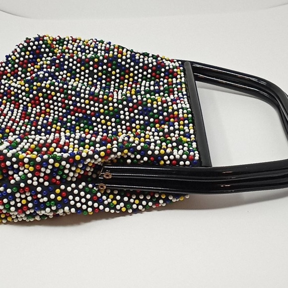 Vintage 1980's Boho Beaded Reversible Retro Handbag - Picture 4 of 14